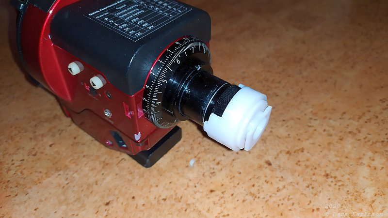 3D Printing: Adapter to polar finder telescope to attach a camera 90 degree angled viewer