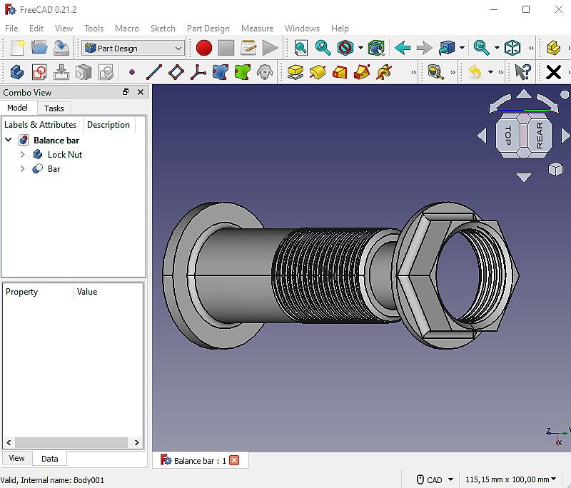 3D CAD: Balance shaft adapter for EQ6 and HEQ5 mounts