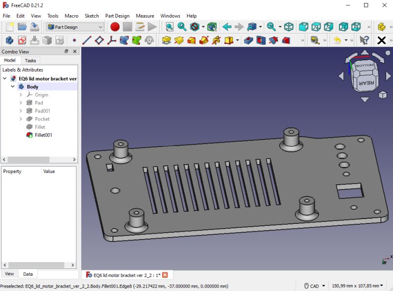 3D CAD: EQ6 Lid