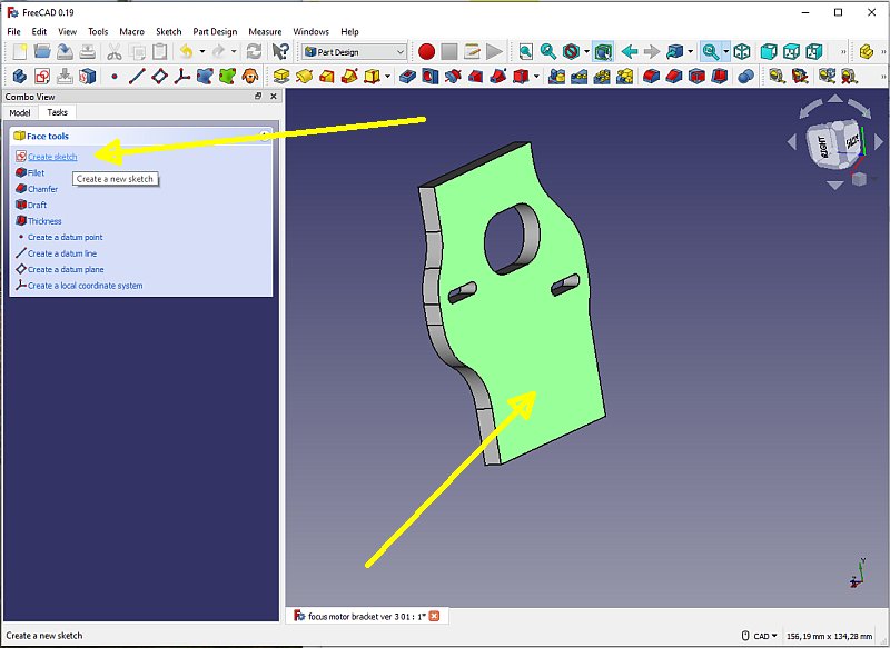 3D CAD: motor focuser bracket