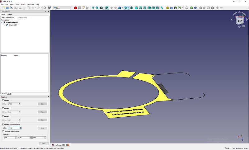 3D CAD: motor focuser bracket