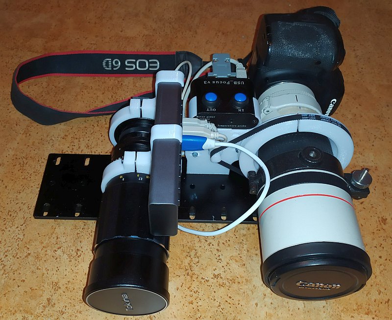 EQ6 mount and Canon 300 mm f/4 L lens setup