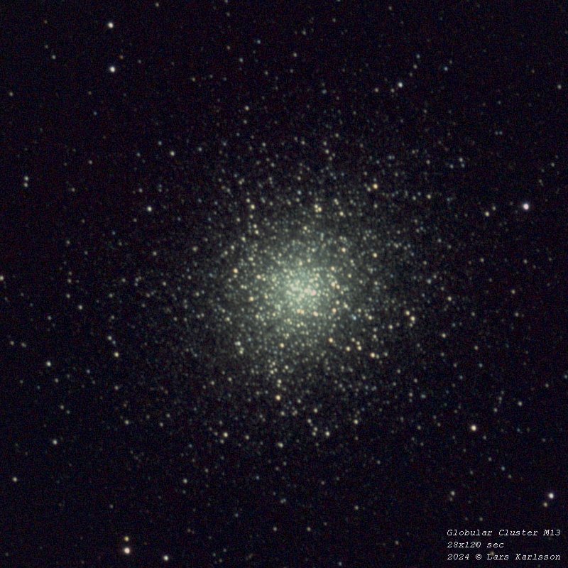 Globular cluster M13, February 18, 2024