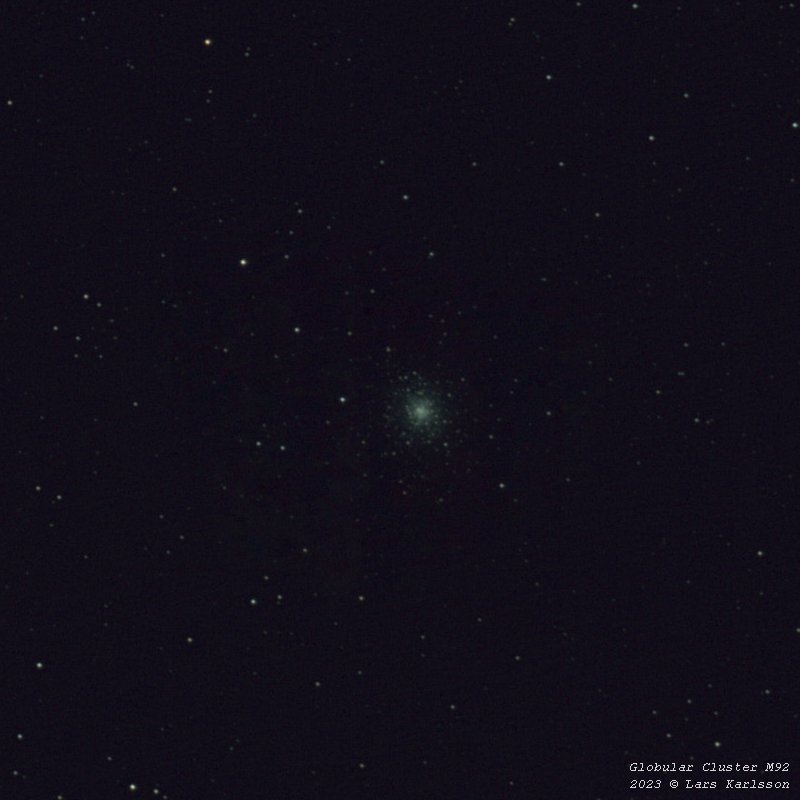 Globular cluster M92, Sweden 2023