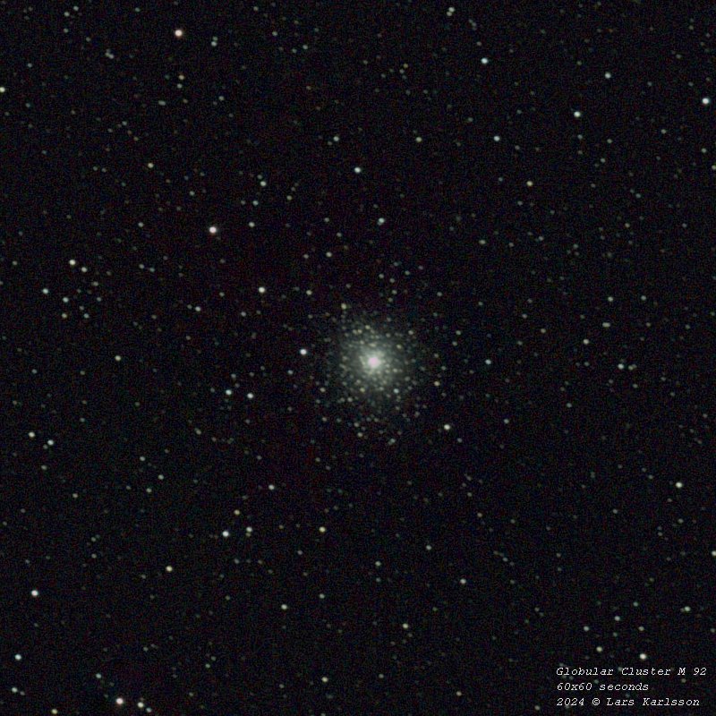 Globular cluster M92, Sweden 2024