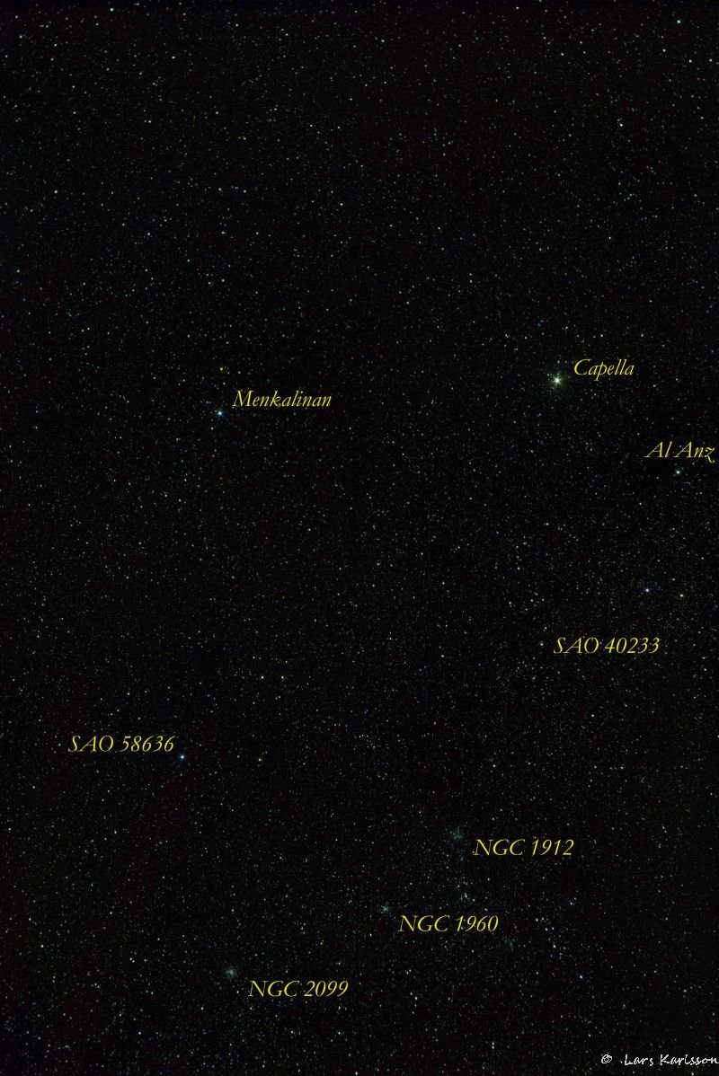 Starcluster NGC 1912 (M38), NGC 1950 (M36), NGC 2099 (M37)