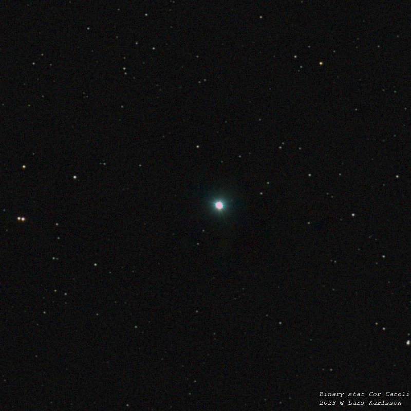 Cor Caroli, binary star, 2023