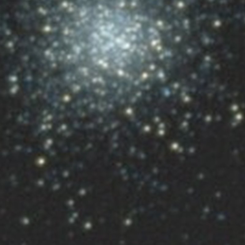 Test object M13, demosaiced and combined rgb imge