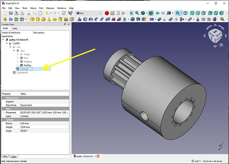 3D CAD: Making a drawing for GT2 pulleys to the focuser of lens