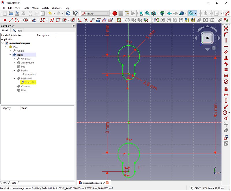 3D CAD: Compass mount