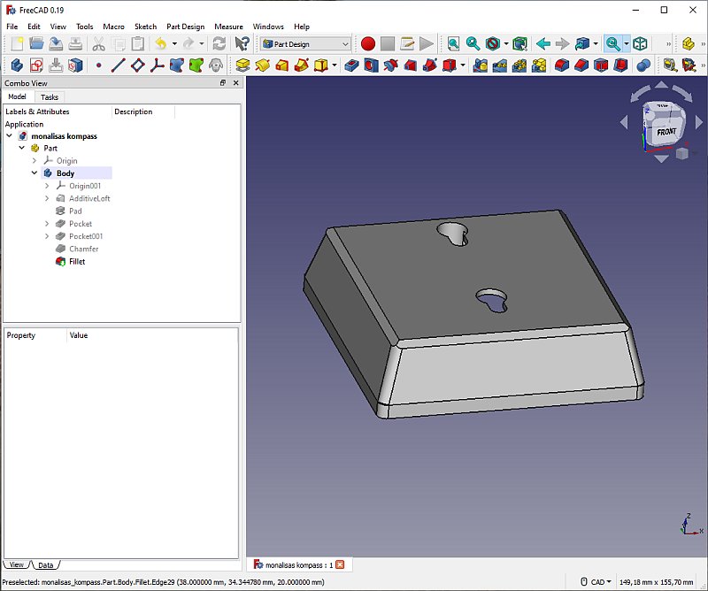 3D CAD: Compass mount