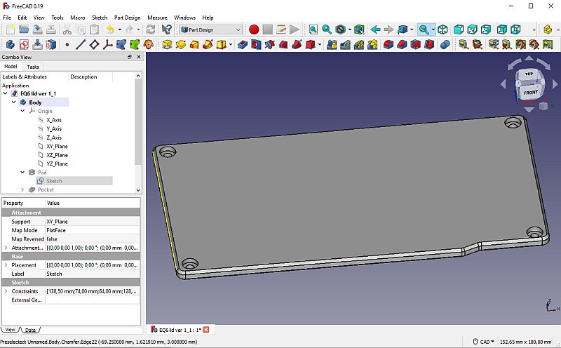 3D CAD: EQ6 Lid
