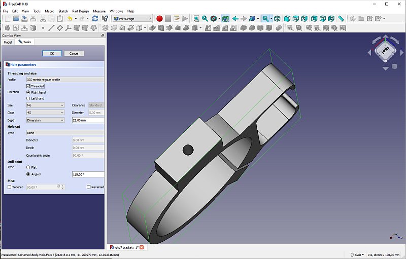 3D CAD: motor focuser bracket