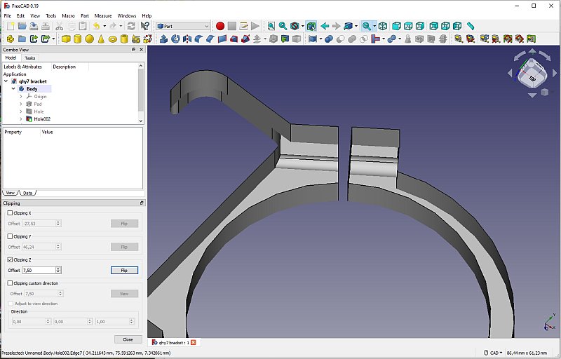 3D CAD: motor focuser bracket