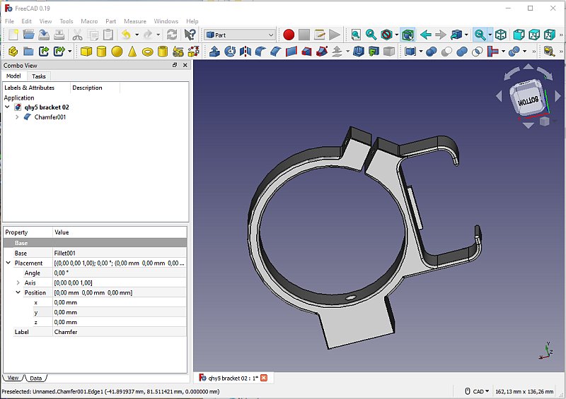 3D CAD: motor focuser bracket