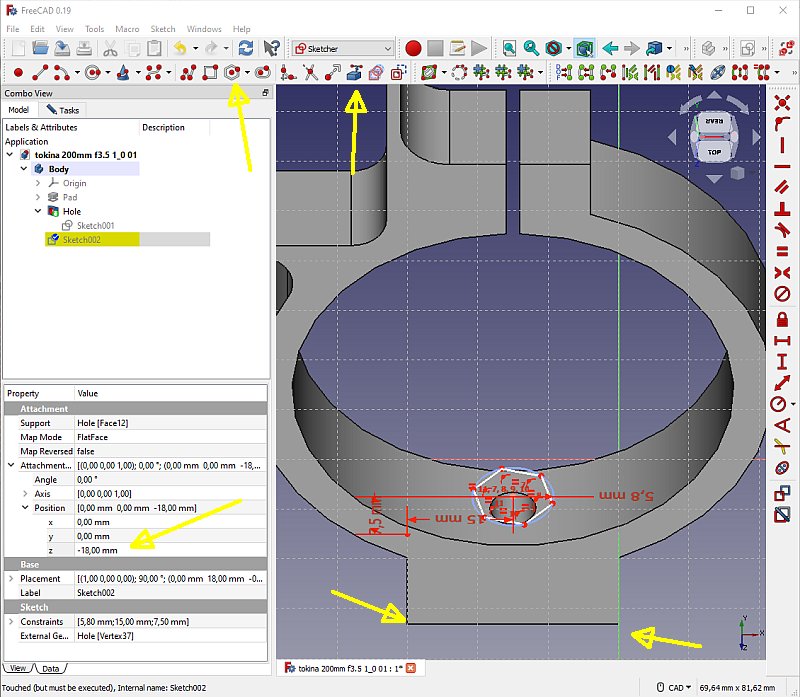 3D CAD: motor focuser bracket