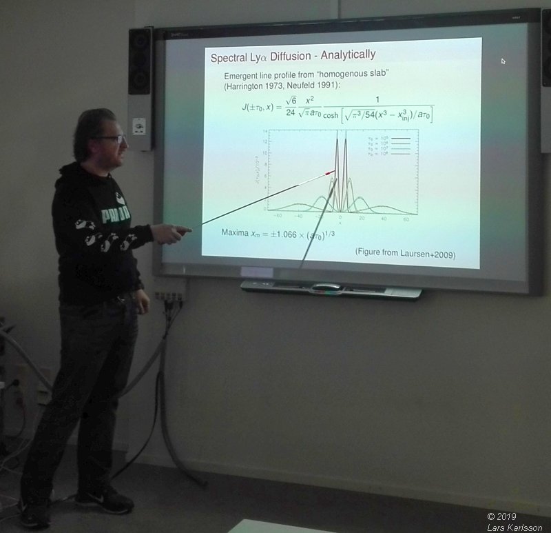 Seminar: Lyman alpha Spectra by Christian Herenz, 2019