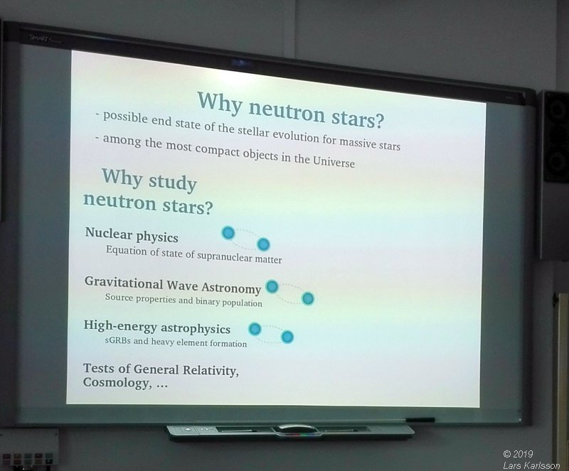 Seminar: The multi-messenger picture of merging neutron stars by Tim Dietrich, 2019