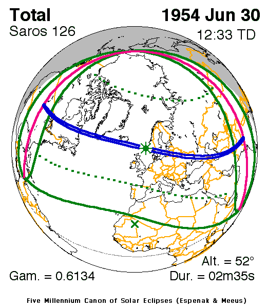 Saros 126 1954-06-30 solar eclipse, credit NASA