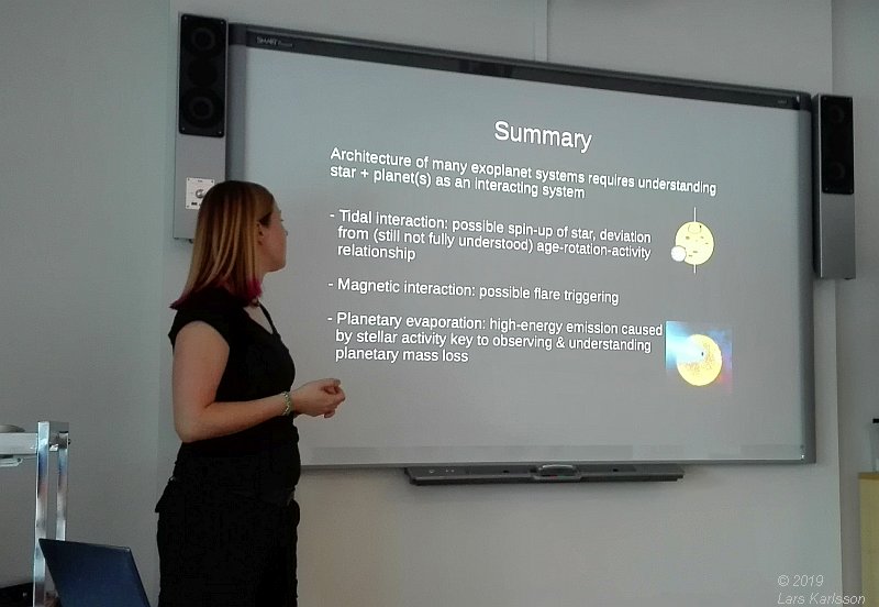 Seminar: Understanding the evolution of star-exoplanet systems by Katja Poppenhäger, 2019