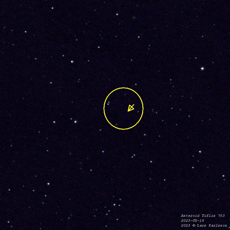 Asteroid Tiflis 753, 2023