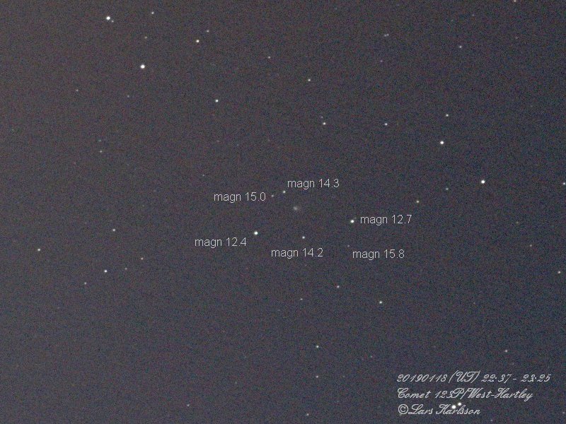 Comet: 123P/West-Hartley, star magnitudes, January 18, 2019