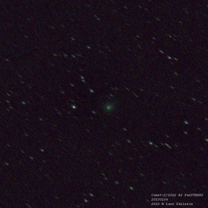 Comet C/2022 A2 PanSTARRS, 2023-01-03 from Sweden