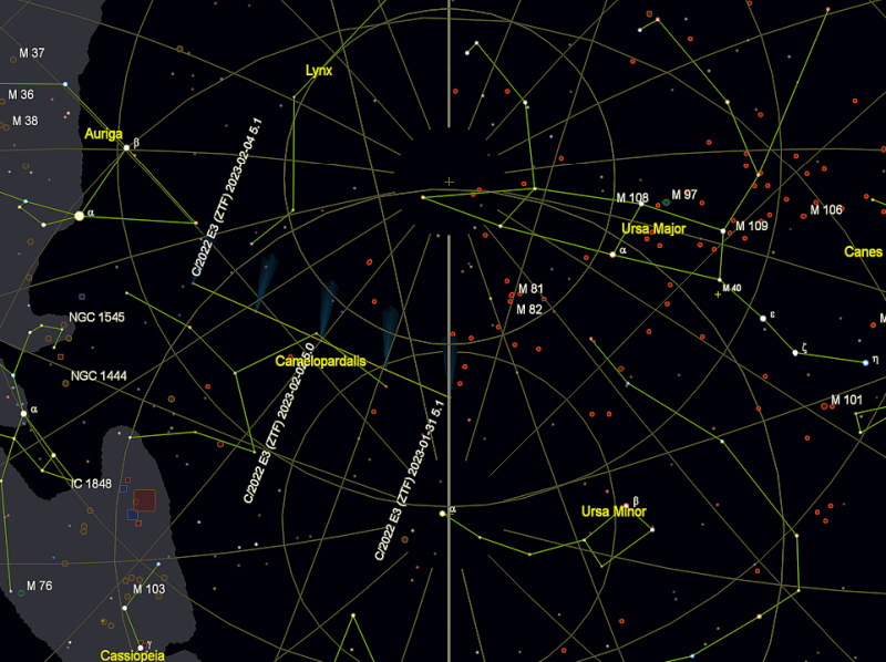 Star chart 20230131, comet C/2022 E3 ZTF, from Stockholm Sweden
