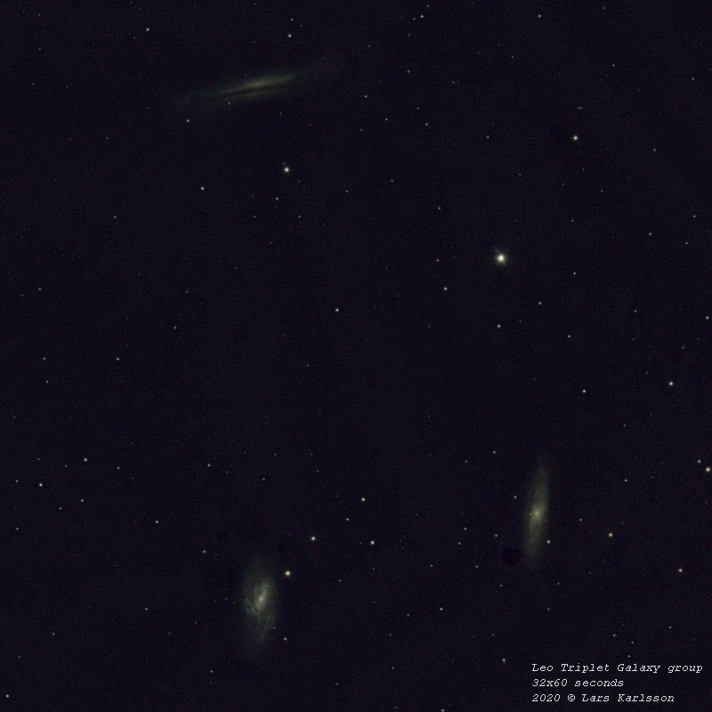 Leo Triplet, M65, M66 and NGC 3228l Galaxies, 2020