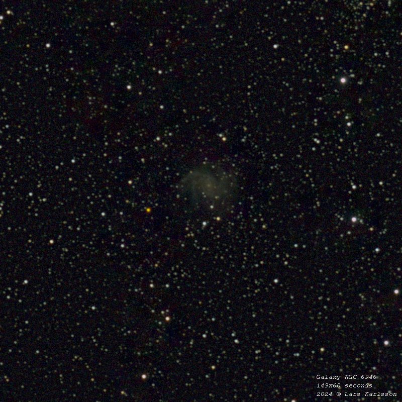 NGC 6946 Fireworks Galaxy, Sweden 2024