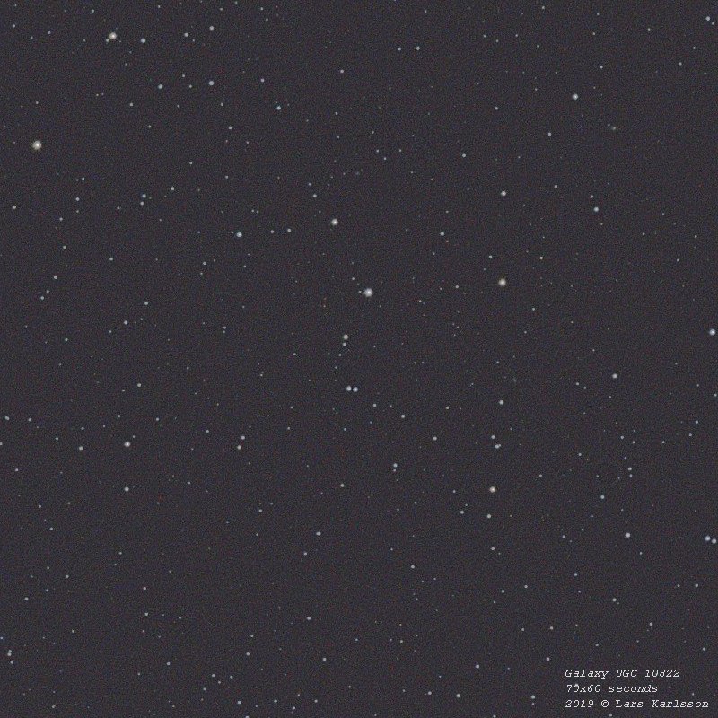 UGC 10822 galaxy, Draco Dwarf, Sweden 2019