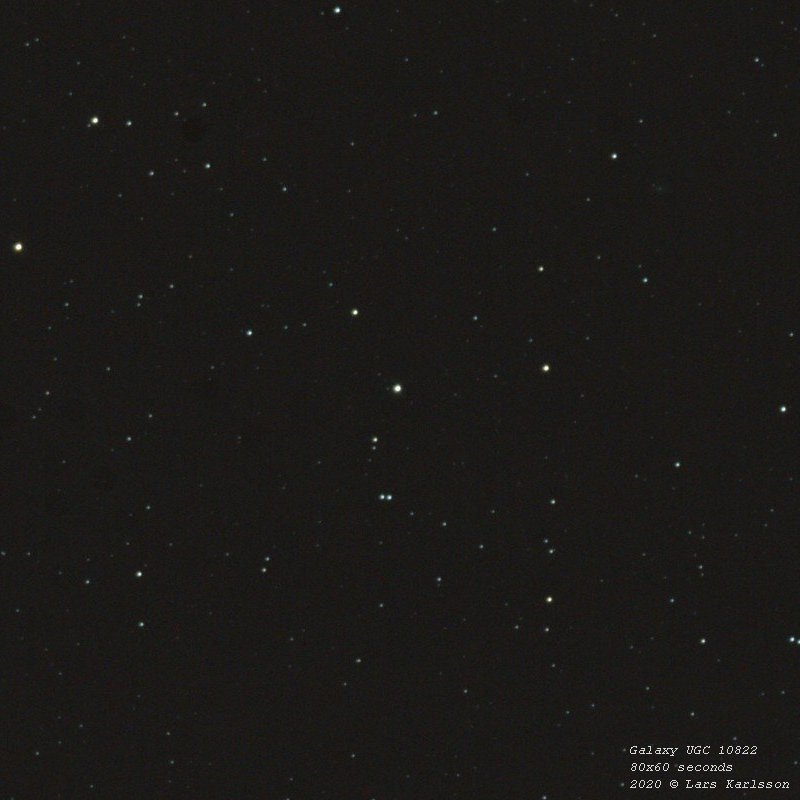 UGC 10822 galaxy, Draco Dwarf, Sweden 2020