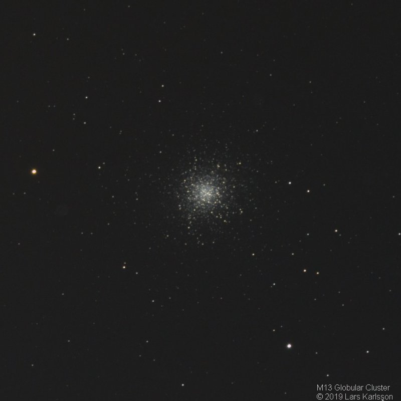 Globular cluster M13, Mars 2019
