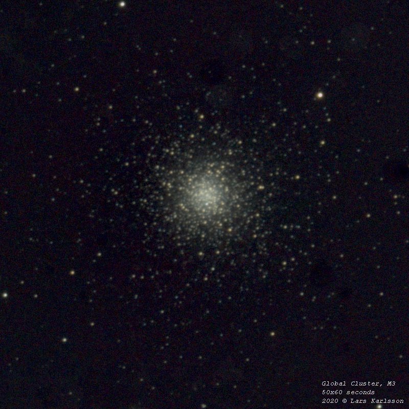 M3 globular cluster, Sweden 2020