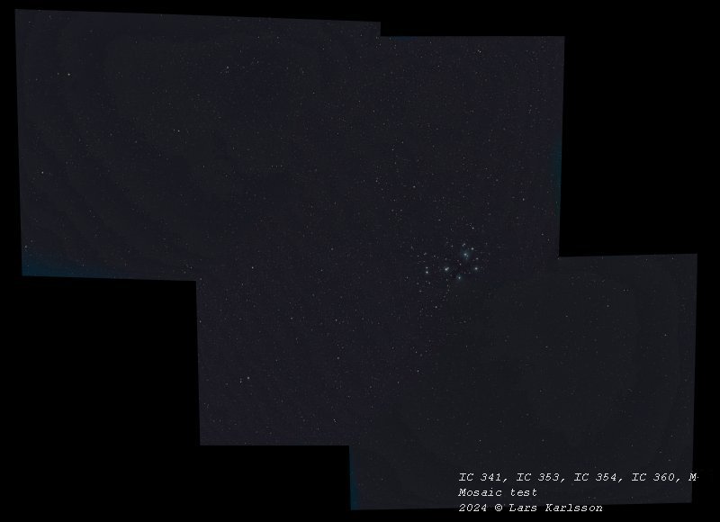 IC341, IC353, IC354, IC360, M35 mosaic test, 2024