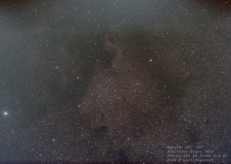 NGC 7000, North America Nebula, Sweden 2024