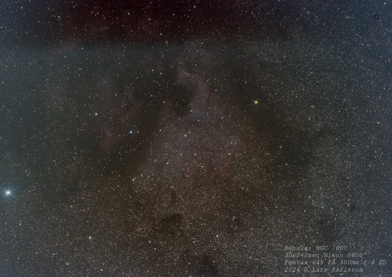 NGC 7000, North America Nebula, Sweden 2024