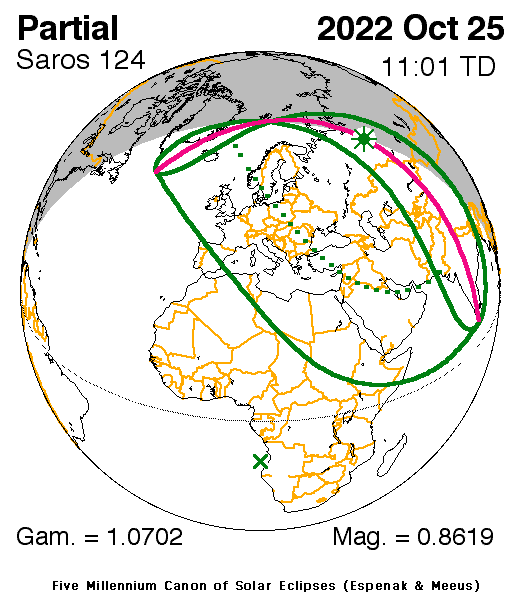 Saros 124 2022-10-25 solar eclipse, credit NASA