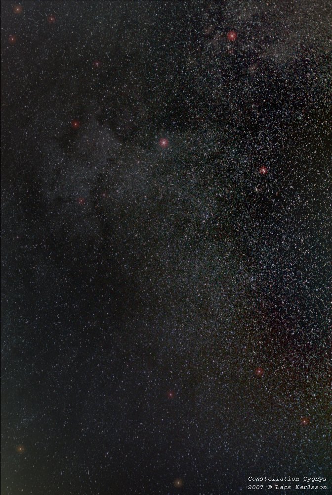 Constellation Cygnus and the Milky Way