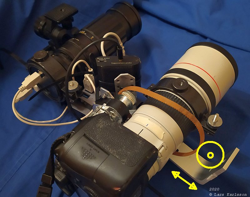 EQ6 mount and Canon 300 mm f/4 L lens setup