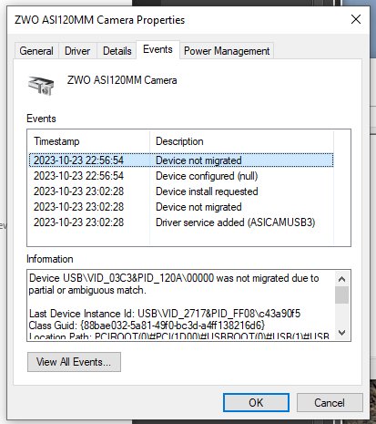 ZWO ASI120mm/mc USB2 upgrade to make it work with Linux