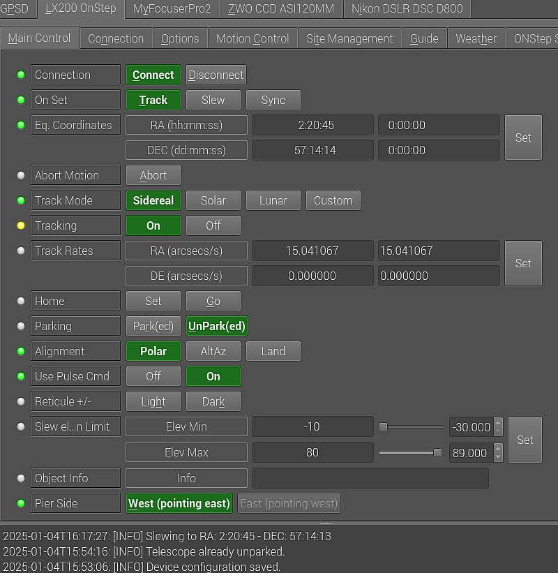 SkyWatcher EQ6 Mount and OnStep driver