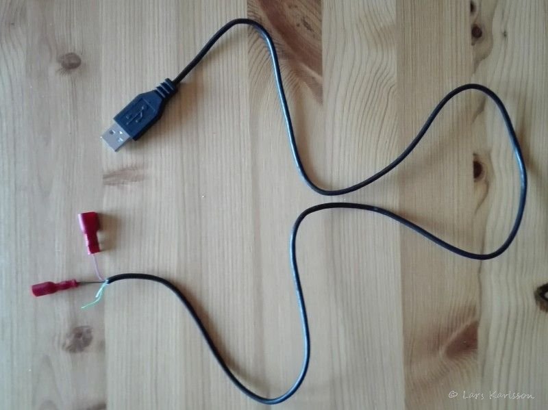 Modified USB cable with 6.3mm flatconnector female