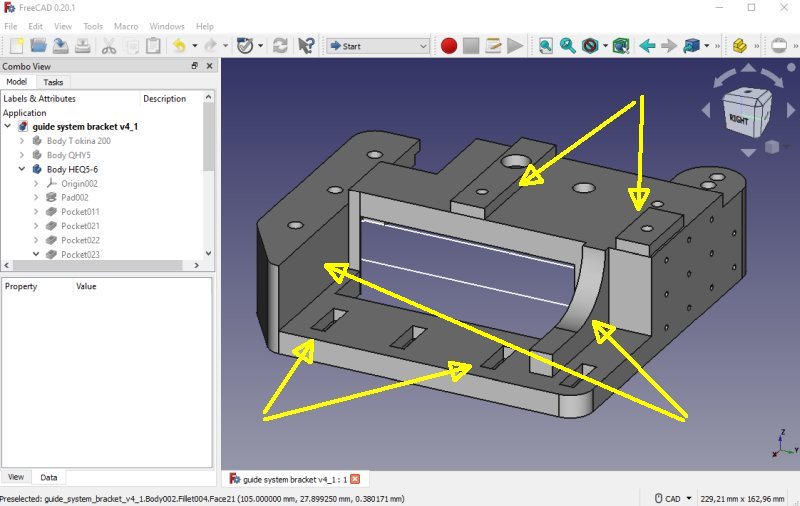 HEQ5 and Raspberry: Raspberry PI4 bracket