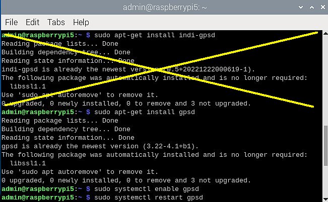 Raspberry Pi5, KStars 64-bit, setup GSPD