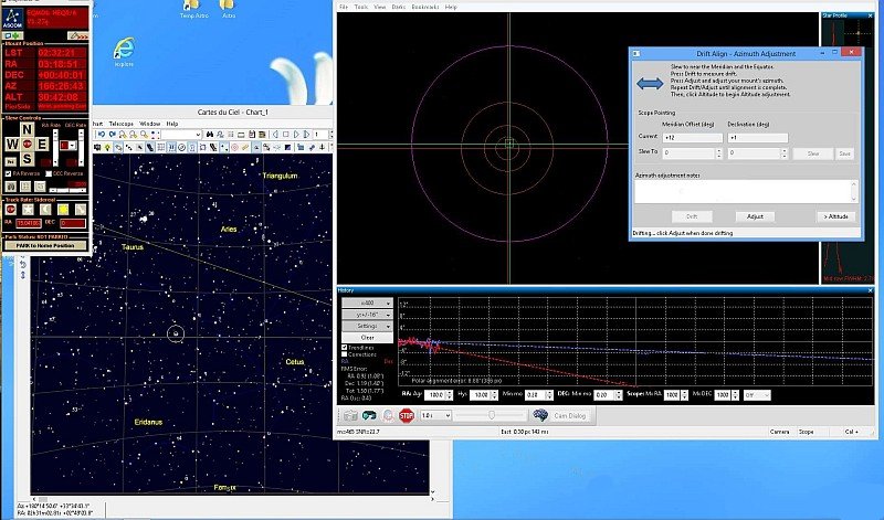 PHD2 drift align azimuth