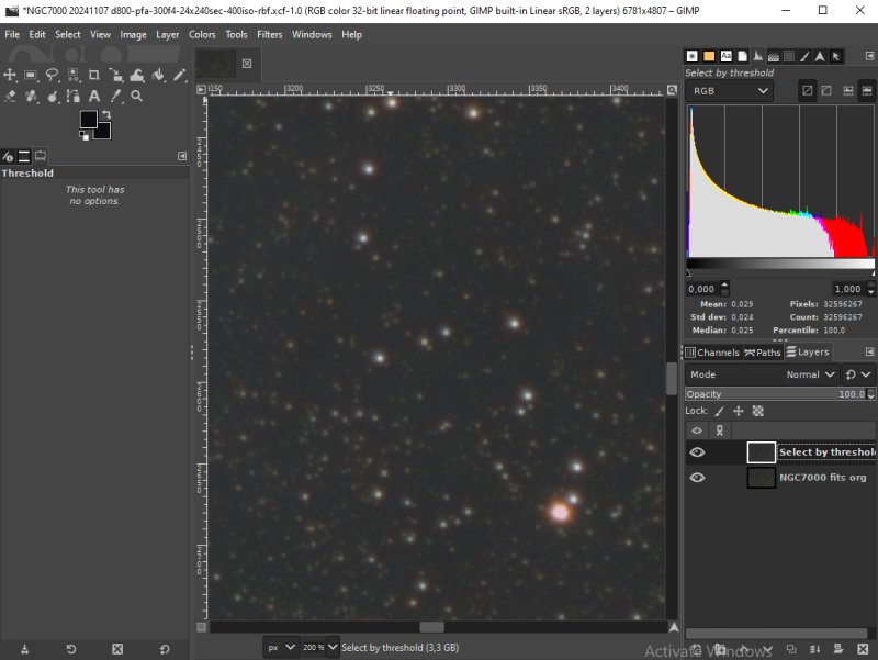 Gimp: Seleting the stars