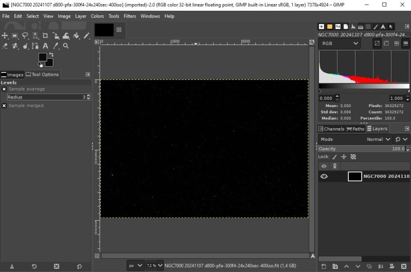 Gimp: Processing a nebula with masks