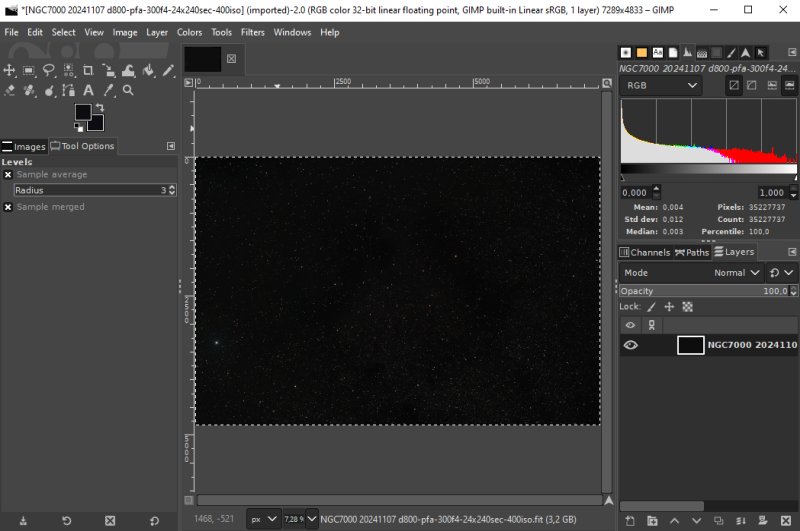 Gimp: Processing a nebula with masks