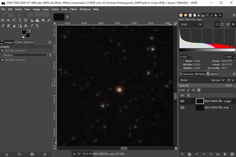 Gimp: Processing a nebula with masks